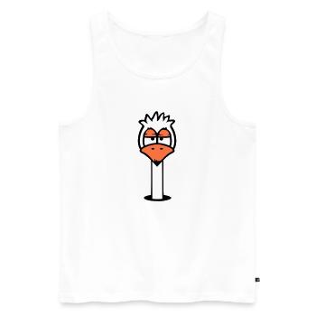 Bird Ground Hole Annoyed Tired Angry Frustrated - Men's Premium Organic Tank Top - white - Front - AI Model Male 178 light (178cm)