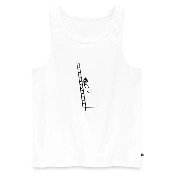 climb & fall - Männer Premium Bio Tank Top - Weiß - Vorne - AI Model Male 178 light (178cm)