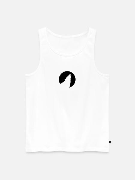heulender Wolf - Männer Premium Bio Tank Top - Weiß