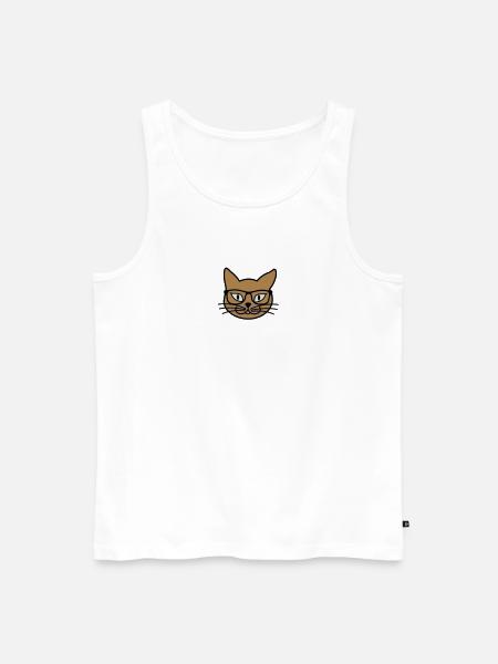 Nerd Kitteh - Männer Premium Bio Tank Top - Weiß