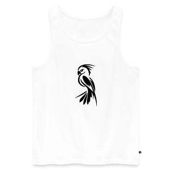 Perroquet Portrait Tatouage Dessin d’Oiseau - Débardeur bio Premium Homme - blanc - Devant - AI Model Male 178 light (178cm)