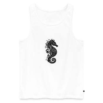Niedliches Vintage Seepferdchen - Cooles Seepferd - Männer Premium Bio Tank Top - Weiß - Vorne - AI Model Male 178 light (178cm)