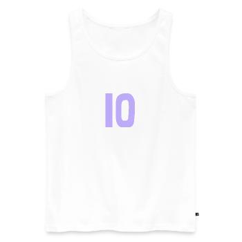 10. 10 YEARS. 10th ANNIVERSARY. 10 YEAR ANNIVERSARY. - Men's Premium Organic Tank Top - white - Front - Michal (187cm)