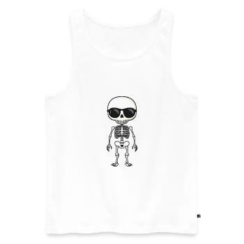 Skelett Comic Halloween - Männer Premium Bio Tank Top - Weiß - Vorne - Michal (187cm)