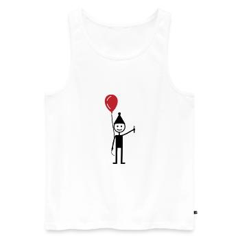 Geburtstag Ballon - Männer Premium Bio Tank Top - Weiß - Vorne - AI Model Male 178 light (178cm)