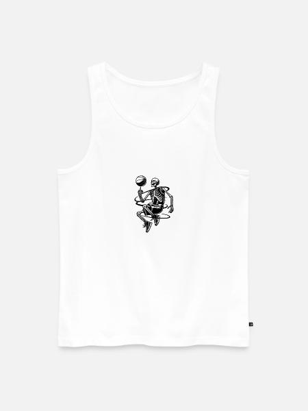 Halloween skeletons playing basketball - Men's Premium Organic Tank Top - white