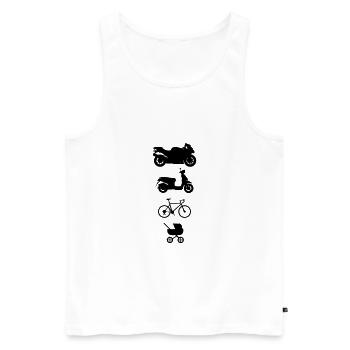 MotorcyclebisKid Wagon Motorrijder Motorrijder - Mannen Premium Bio Tanktop - wit - Voor - AI Model Male 178 light (178cm)