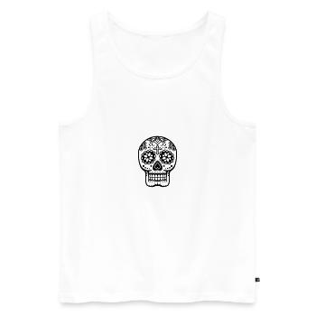 Tête de mort - Débardeur bio Premium Homme - blanc - Devant - AI Model Male 178 light (178cm)
