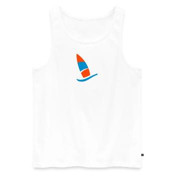Logo de planche à voile - Débardeur bio Premium Homme - blanc - Devant - AI Model Male 178 light (178cm)
