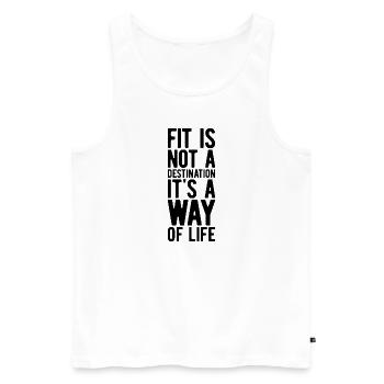 Fitness Spruch - Männer Premium Bio Tank Top - Weiß - Vorne - AI Model Male 178 light (178cm)