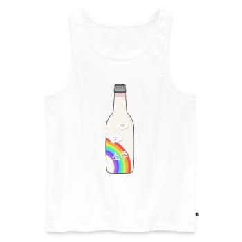 Rainbow Soju Bottle | 한국 | Korean | Pride - Men's Premium Organic Tank Top - white - Front - AI Model Male 178 light (178cm)