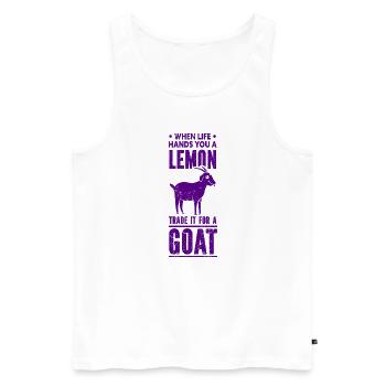Ziege - Bock - Geiß - Bauernhof - Zoo - Urlaub - Männer Premium Bio Tank Top - Weiß - Vorne - AI Model Male 178 light (178cm)