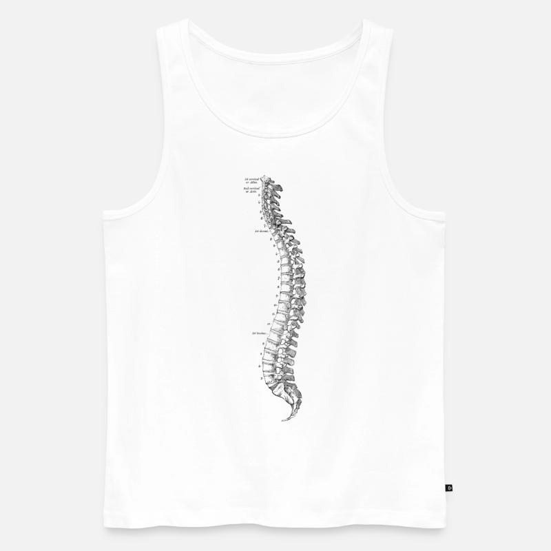Menschlicher Körper - Wirbelsäule - Männer Premium Bio Tank Top - Weiß