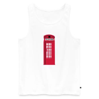 Phone Box London - Männer Premium Bio Tank Top - Weiß - Vorne - AI Model Male 178 light (178cm)