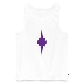 Violett Gothic Kreuzstern - Männer Premium Bio Tank Top - Weiß - Vorne - Michal (187cm)