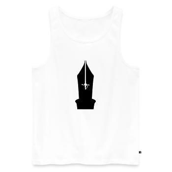 Schriftsteller Feder - Männer Premium Bio Tank Top - Weiß - Vorne - Michal (187cm)