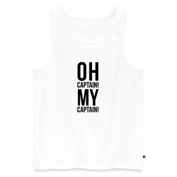 Oh Captain My Captain - Männer Premium Bio Tank Top - Weiß - Vorne - Michal (187cm)