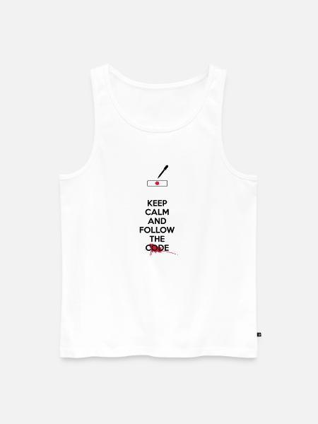 Dexter - Houd Kalm en volg de Black Code - Mannen Premium Bio Tanktop - wit