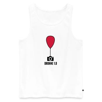 Drohne 1.0 - Ballon + Kamera - Männer Premium Bio Tank Top - Weiß - Vorne - AI Model Male 178 light (178cm)
