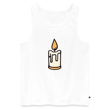 Candle - Men's Premium Organic Tank Top - white - Front - AI Model Male 178 light (178cm)