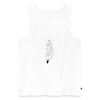Bougie - Débardeur bio Premium Homme - blanc - Devant - Michal (187cm)