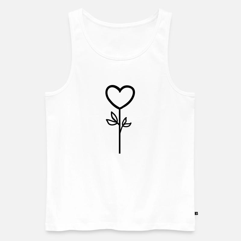 Rosa Blume - Männer Premium Bio Tank Top - Weiß