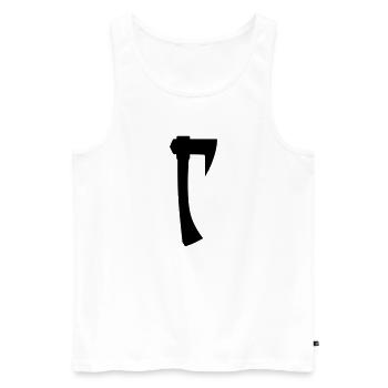 Axt - Männer Premium Bio Tank Top - Weiß - Vorne - Michal (187cm)