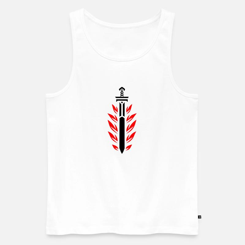 Flammenschwert - Männer Premium Bio Tank Top - Weiß