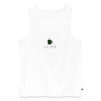 cozy season. - Männer Premium Bio Tank Top - Weiß - Vorne - AI Model Male 178 light (178cm)