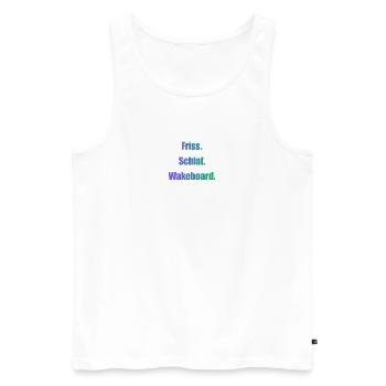 Friss Schlaf Wakeboard - Männer Premium Bio Tank Top - Weiß - Vorne - Michal (187cm)