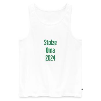 Stolze Oma 2024 – Perfekt für frischgebackene Omas - Männer Premium Bio Tank Top - Weiß - Vorne - Michal (187cm)