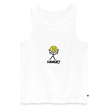 Hangry emoji stickfigure - Men's Premium Organic Tank Top - white - Front - AI Model Male 178 light (178cm)