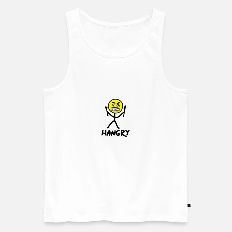 Hungriges Emoji Strichmännchen - Männer Premium Bio Tank Top - Weiß