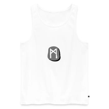 Rune Mannz - Men's Premium Organic Tank Top - white - Front - Michal (187cm)