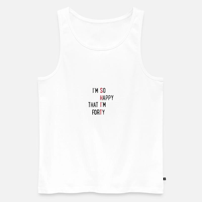 40 - Männer Premium Bio Tank Top - Weiß
