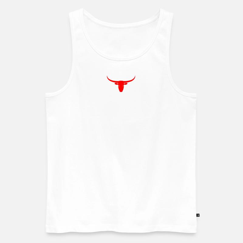 Stier - Männer Premium Bio Tank Top - Weiß