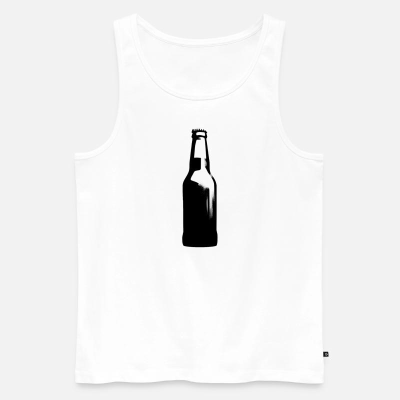Einfach Bier | Silhouette einer Bierflasche - Männer Premium Bio Tank Top - Weiß