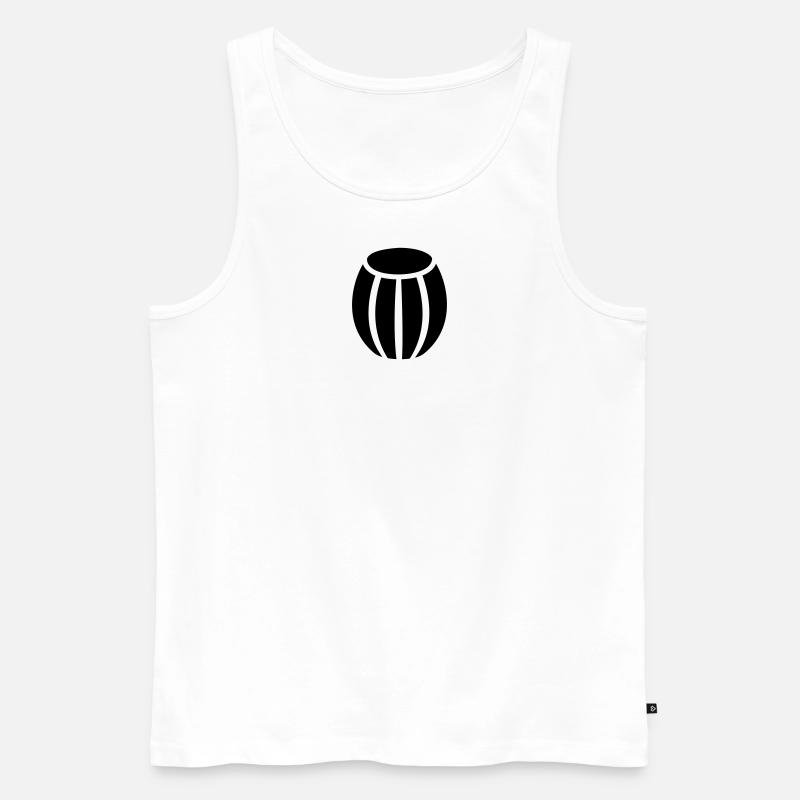 Holzfass Icon - Männer Premium Bio Tank Top - Weiß