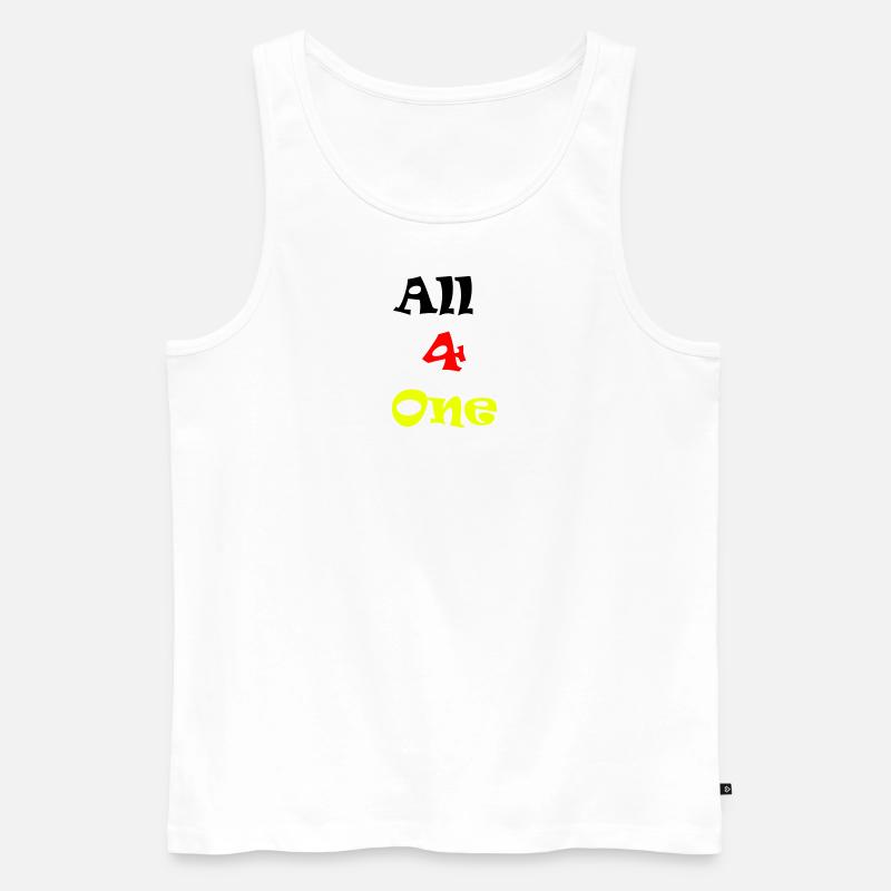 all4one - Männer Premium Bio Tank Top - Weiß