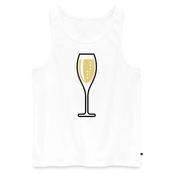 Glass Of Sparkling Wine (Oval / Closed / 2C) - Men's Premium Organic Tank Top - white - Front - AI Model Male 178 light (178cm)
