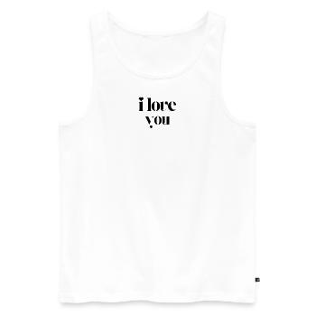 Je t’aime - Débardeur bio Premium Homme - blanc - Devant - Michal (187cm)