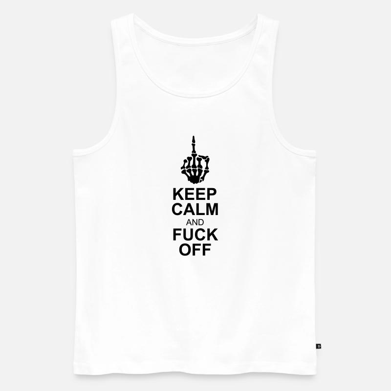keep calm fuck off - Männer Premium Bio Tank Top - Weiß