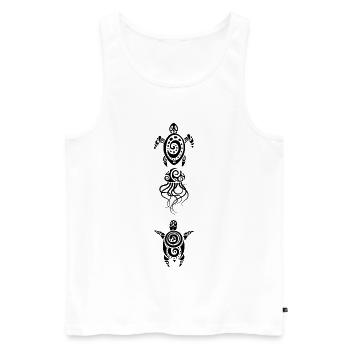 Two Turtles and a Jellyfish (Black) - Men's Premium Organic Tank Top - white - Front - AI Model Male 178 light (178cm)