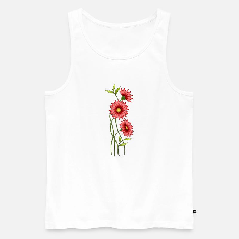 Blumen - Männer Premium Bio Tank Top - Weiß