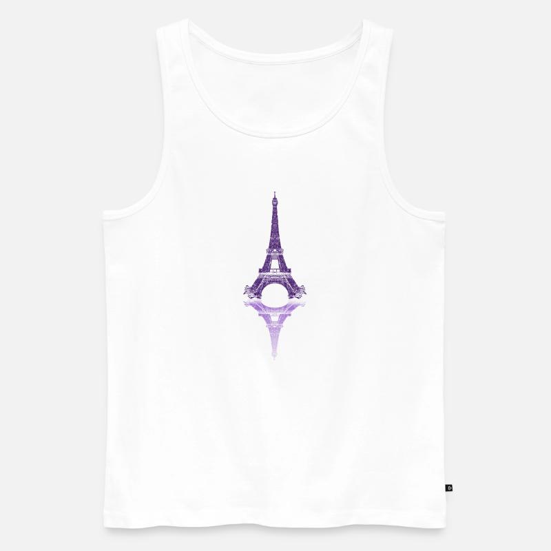 Pariser Spiegel Eiffelturm - Männer Premium Bio Tank Top - Weiß