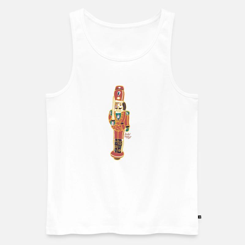 Bunter Nussknacker Deco Design - Männer Premium Bio Tank Top - Weiß