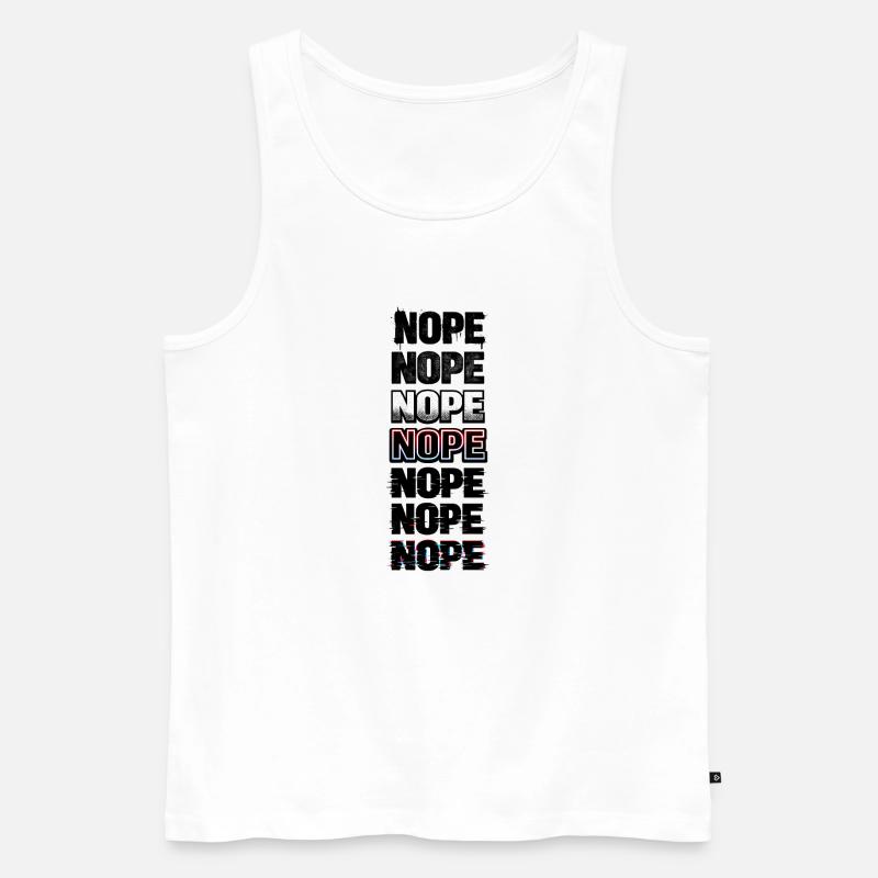 Nein, Neon-Glitch-Textstack - Männer Premium Bio Tank Top - Weiß