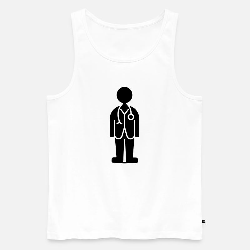 Doktor Symbol - Männer Premium Bio Tank Top - Weiß