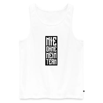 nie ohne mein team - Männer Premium Bio Tank Top - Weiß - Vorne - Michal (187cm)
