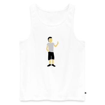 Jungendlicher Silhouette Peace Zeichen - Männer Premium Bio Tank Top - Weiß - Vorne - AI Model Male 178 light (178cm)